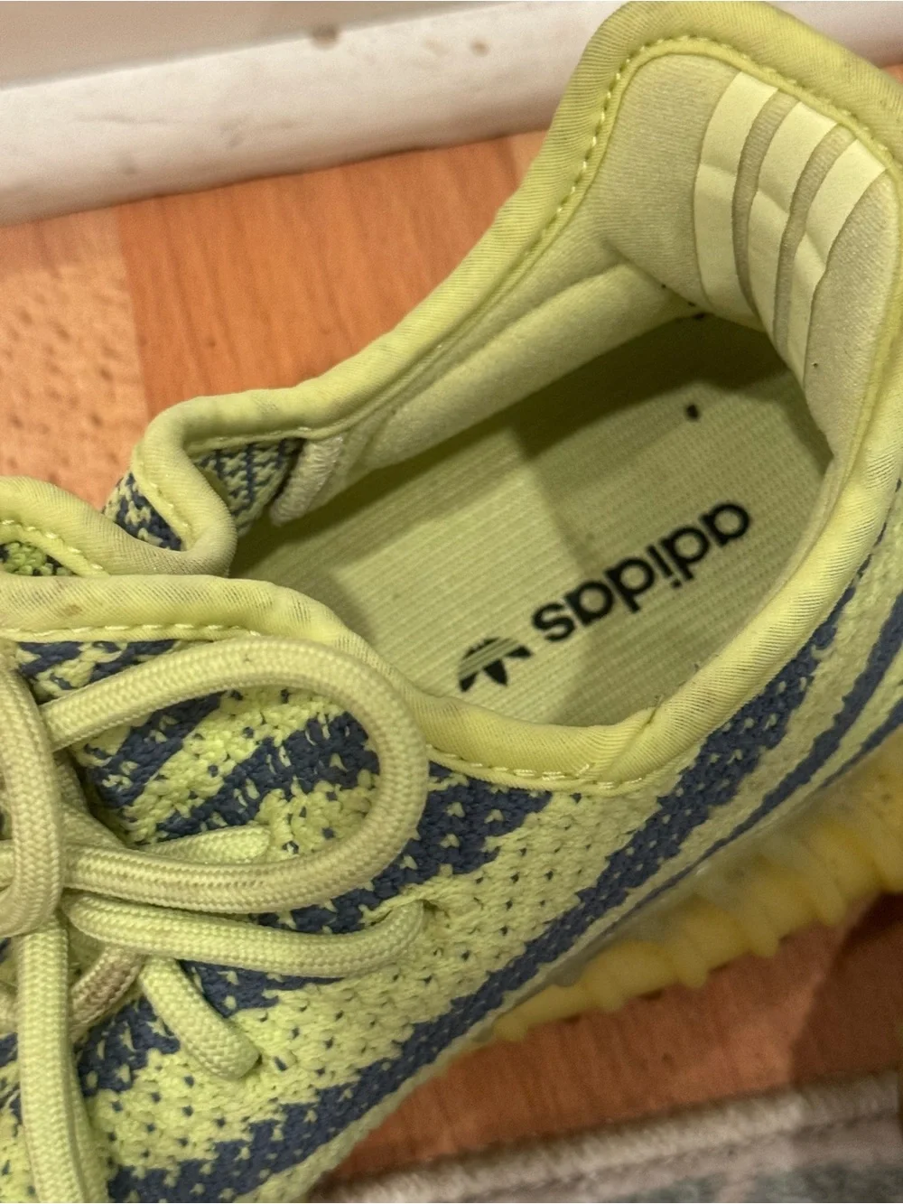 adidas Yellow and Grey Zebra Stripe Sneakers